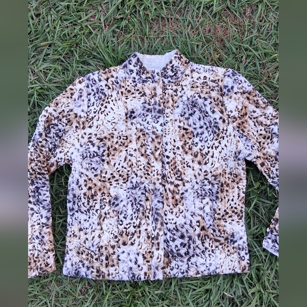 Ruby Rd. Leopard Print Jacket - Brown, Black, Whi… - image 1